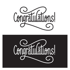 Congratulations. Retro style lettering. Calligraphic greeting inscription. Vector vintage typography.