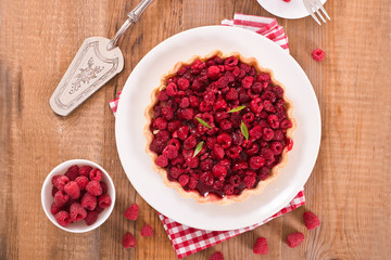 Raspberry tart. 
