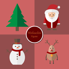 Weihnachten - Weihnachtliches Figuren-Set (Rot)