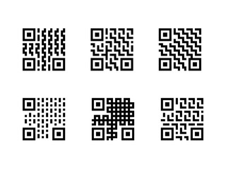 Set of QR Code with pattern, isolated on white