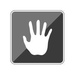 Handfläche - Verbot - Reflektierender App Button