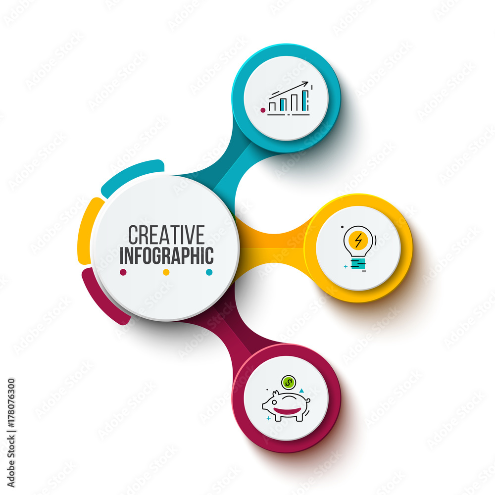 Poster Business data visualization. Process chart. Abstract elements of graph, diagram with 3 steps, options, parts or processes. Vector business template for presentation. Creative concept for infographic.