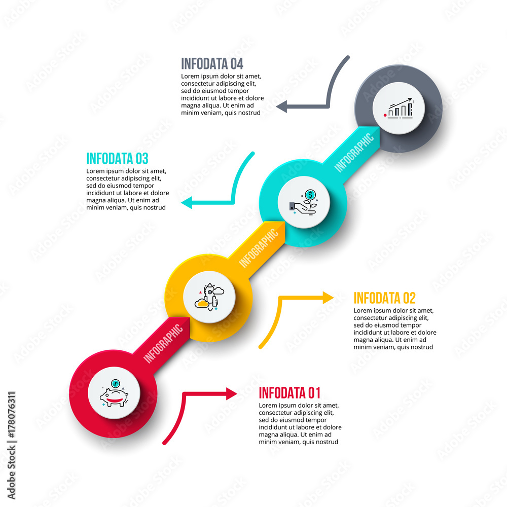 Aufkleber abstract infographics number options template. vector illustration. can be used for workflow layout,