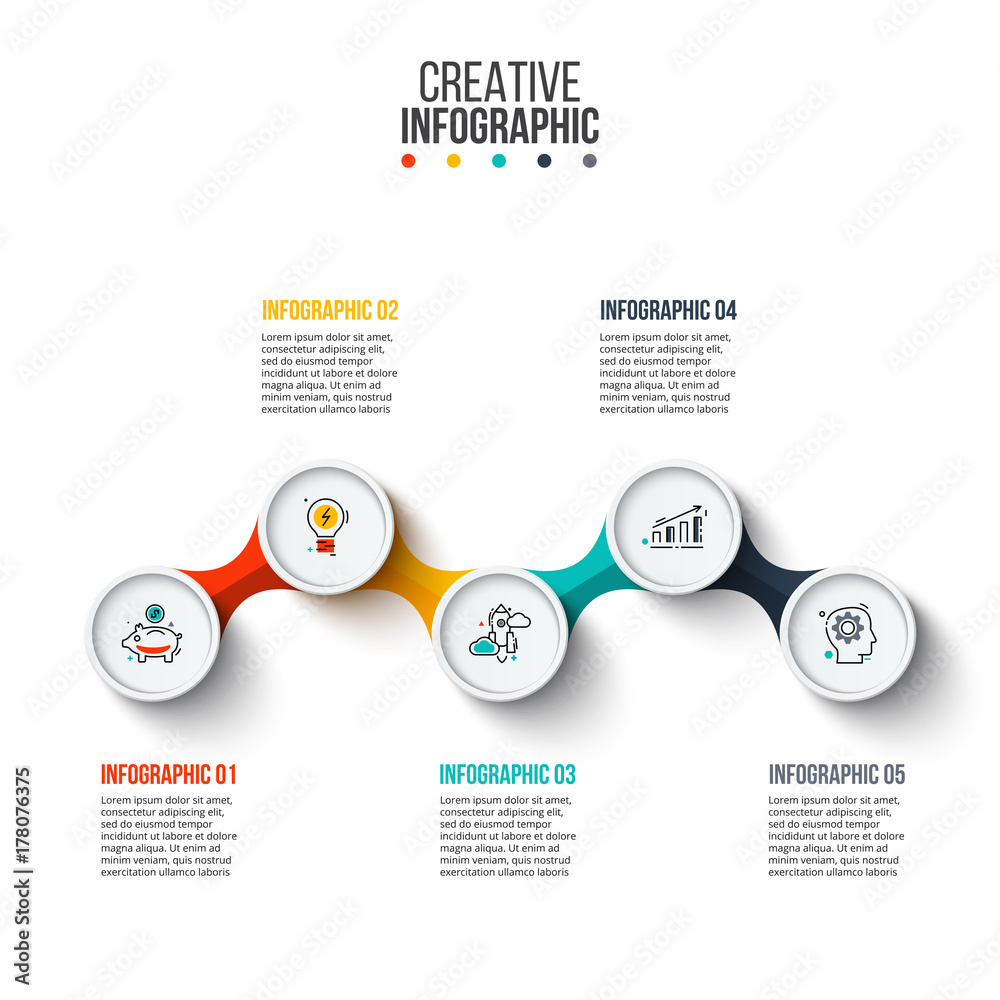 Poster Business data visualization. Process chart. Abstract elements of graph, diagram with 5 steps, options, parts or processes. Vector business template for presentation. Creative concept for infographic.
