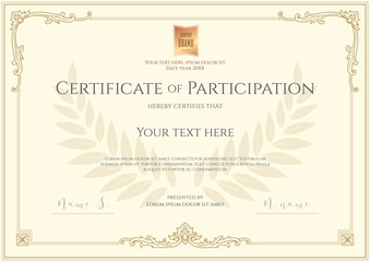 Luxury certificate template with elegant border frame, Diploma design for graduation or completion