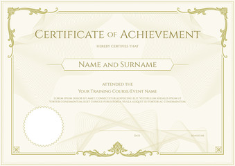 Luxury certificate template with elegant border frame, Diploma design for graduation or completion