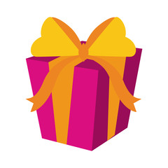 gift box with ribbon bow icon image vector illustration design 