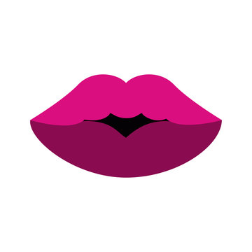 lips of a woman with purple lipstick icon image vector illustration design 