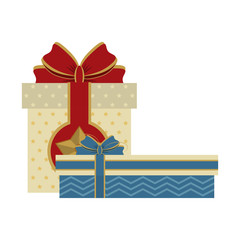gift boxes with ribbon bow icon image vector illustration design 
