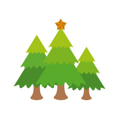 tree with star on top christmas related icon image vector illustration design 