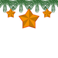 garland with star ornaments christmas related icon image vector illustration design 