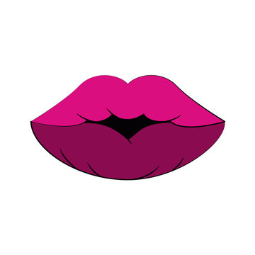 lips of a woman with purple lipstick icon image vector illustration design 