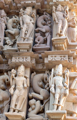 Famous erotic temple in Khajuraho, India