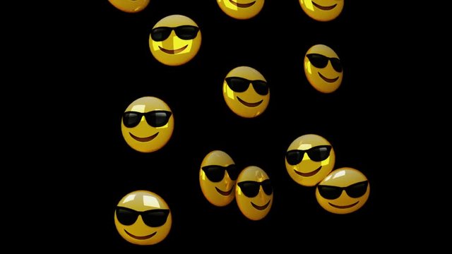Emoji eyes with glasses, soft bouncing and ALPHA channel