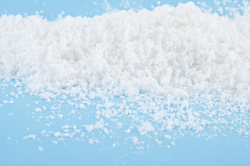 snow on a blue background