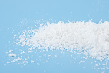 snow on a blue background