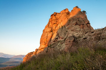 Fototapeta na wymiar The rocks of Belogradchik (Bulgaria) - red color rock sculptures part of UNESCO World Heritage