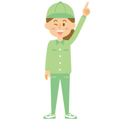 15シリーズ_作業着の中年女性_希望