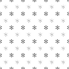 Fototapeta na wymiar Christmas New Year seamless pattern with snowflakes. Holiday background. Silver snowflakes. Xmas winter decoration. Silver texture. Hand drawn vector illustration. Snow pattern. Wrapping gift paper.