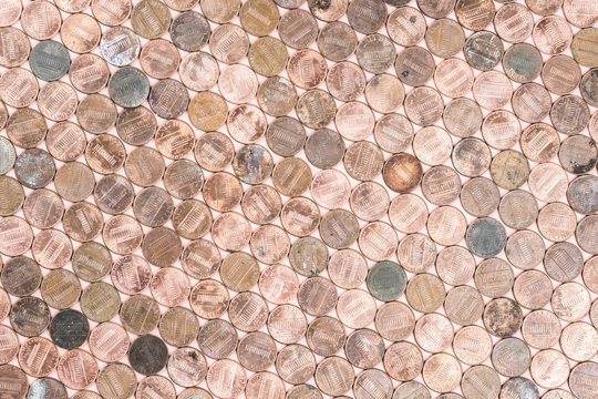 Coper American Pennies Patterned Background