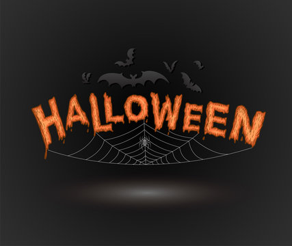 Halloween text. Vector illustration for Halloween card