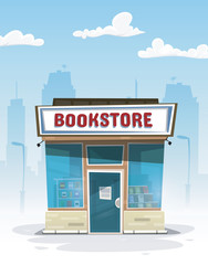 Cartoon bookstore. Front view - 178084312