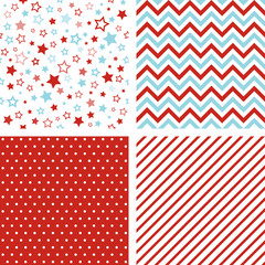 Seamless vector patterns. Set of Christmas backgrounds