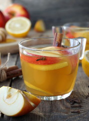 Apple tea with cinnamon, cloves, lemon and honey