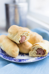 Sausages in dough