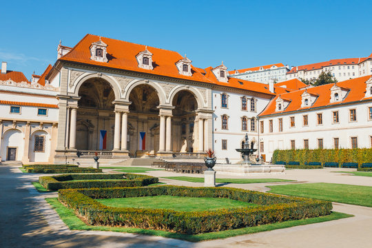 Wallenstein Palace Currently The Home Of The Czech Senate In Prague, Czech Republic