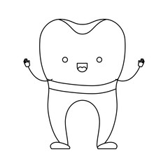tooth implant cartoon in monochrome silhouette