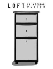 Dark and light gray nightstand. Loft in interior design eps 10 illustration