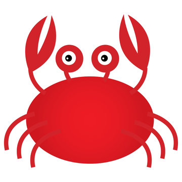 Vector Cute Cartoon Crab