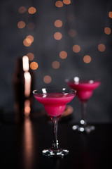 Pink martini cocktails