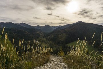 Autumn view from Nosal on Kuznice. Tatra Mountains.
