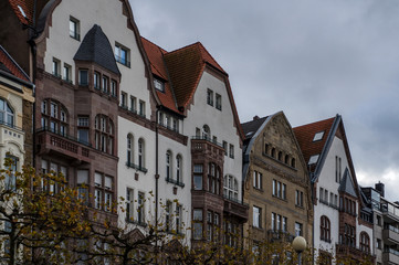 Fototapeta na wymiar Townhouses in Dusseldorf