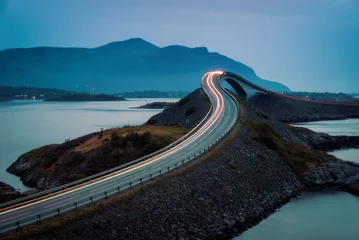 Deurstickers Atlantische weg Atlantic Ocean Road Noorwegen