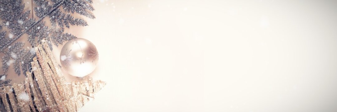 Composite image of snow falling