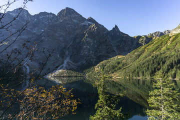 Morskie Oko lake in autumn. Tatra Mountains. Poland