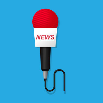 Microphone news vector illustration.Symbol breaking news.
