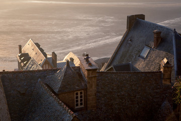 Mont Saint Michel bay taken at dawn. Normandy, France