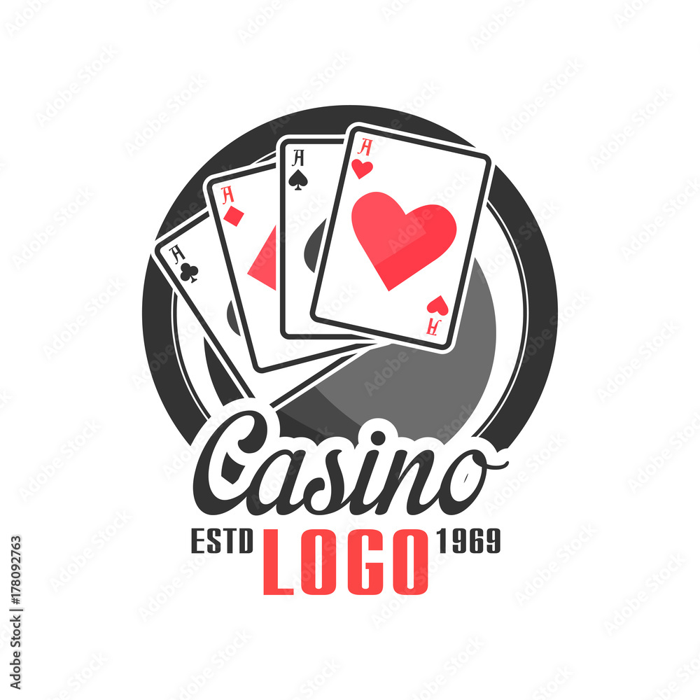 Canvas Prints Casino logo, vintage gambling badge or emblem estd 1969 vector Illustration