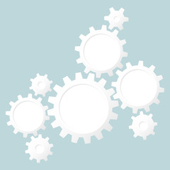 White Gears Abstract Background
