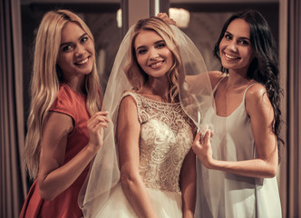 Girls in wedding salon