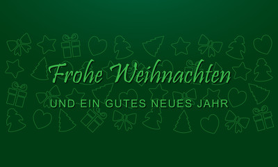 Weihnachten - Grußkarte "Frohe Weihnachten" (in Grün)