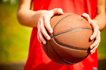 man holding a basketball