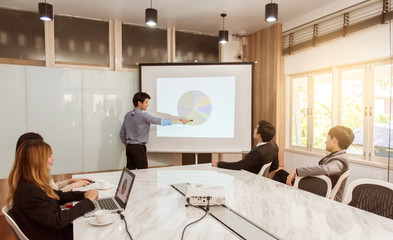 business people meeting in conference training or learning coaching Concept.
