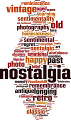 Obraz premium Nostalgia word cloud