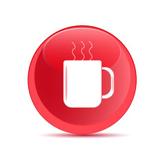 Button with the image mugs. Vector illustration