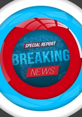 Illustration of Vector News Banner Template. Breaking News Design Layout on Bright Planet Background
